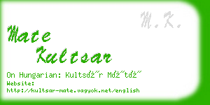 mate kultsar business card